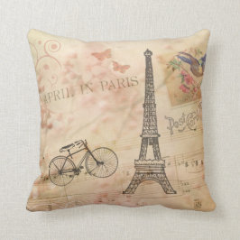 Vintage Eiffel-Turm-Kunst Kissen