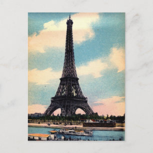 Vintage Eiffel-Turm Postkarte