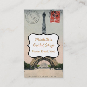 Vintage Eiffel-Turm-Postkarte Visitenkarte