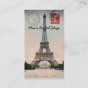 Vintage Eiffel-Turm-Postkarte Visitenkarte