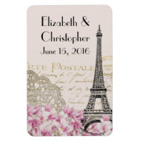 Vintage Eiffel-Turm und rosa Blumen Hochzeit STD
