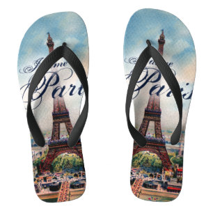 Vintage Eiffelturm Flip Flops