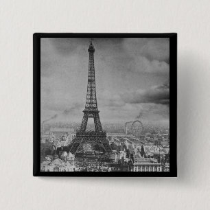 Vintage Eiffelturm Paris Frankreich 1889 Button