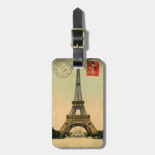Vintage Eiffelturm Paris Frankreich - Gepäckanhä Gepäckanhänger