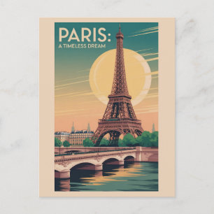 Vintage Eiffelturm Paris Frankreich Seine Reise Postkarte
