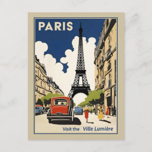 Vintage Eiffelturm Paris Frankreich Stadt der Lich Postkarte