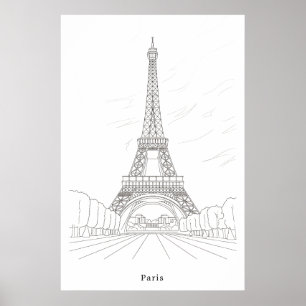 Vintage Eiffelturm Paris Frankreich Wandkunst Post Poster