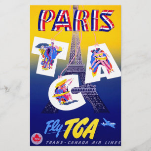 Vintage Eiffelturm Paris Luftverkehrswerbung Briefpapier
