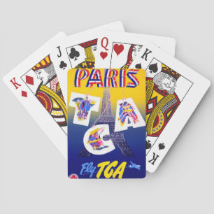 Vintage Eiffelturm Paris Luftverkehrswerbung Spielkarten