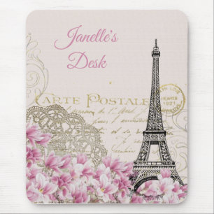 Vintage Eiffelturm Paris Postkarte Mousepad