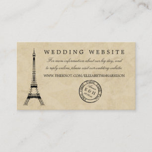 Vintage Eiffelturm Paris Poststempel Hochzeit Begleitkarte
