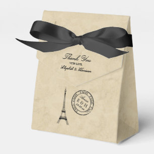 Vintage Eiffelturm Paris Poststempel Hochzeit Geschenkschachtel