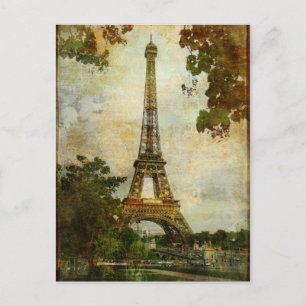 Vintage Eiffelturm Postkarte