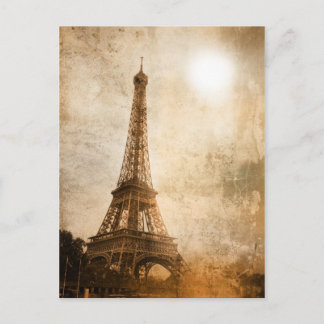 Vintage Eiffelturm Postkarte