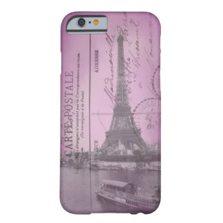 Vintage Eiffelturm-Postkarte in Pink iPhone 6 Hüll Barely There iPhone 6 Hülle