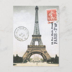 Vintage Eiffelturm...Postkarte Postkarte