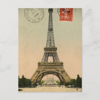 Vintage Eiffelturm Postkartendesign Postkarte
