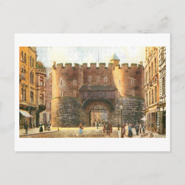 Vintage Eigelstein City Gate, Germany Postkarte (Vorderseite)