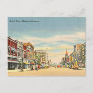 Vintage, Eighth Street, Holland, Michigan Postkarte