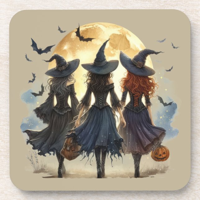 Vintage: Ein bezaubernder Halloween Getränkeuntersetzer (Vorderseite)