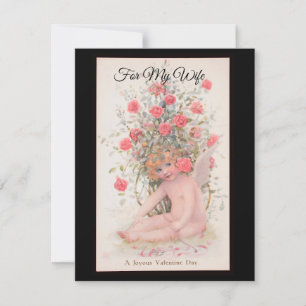 Vintage 'Ein freudiger Valentinstag' Cherub indivi Feiertagskarte