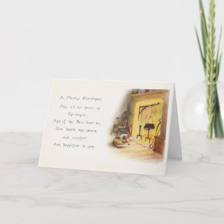 Vintage Ein Frohe Weihnachten Gedicht Hund und Kam