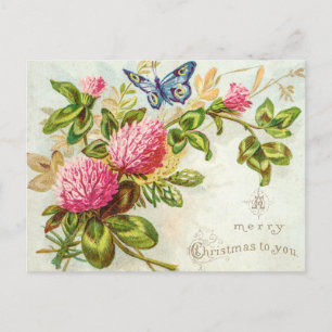 Vintage Ein Frohes Weihnachten Für Dich Blauer Sch Postkarte