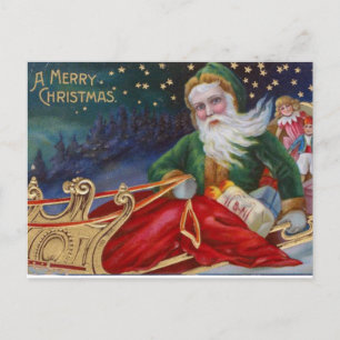 VINTAGE EIN FRÖHLICHES WEIHNACHTS DESIGN FEIERTAGSPOSTKARTE