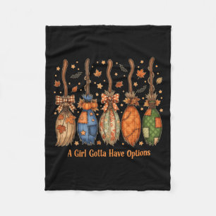 Vintage Ein Mädchen muss Optionen haben Halloween Fleecedecke