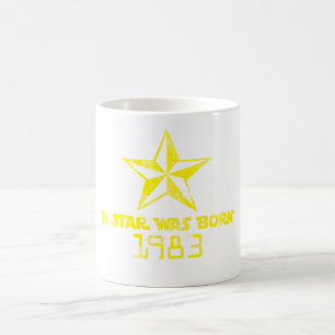 Vintage Ein Stern Wurde Geboren 1983 Gelber Stern Kaffeetasse