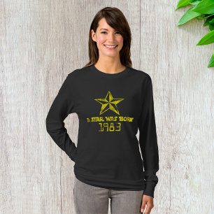 Vintage Ein Stern Wurde Geboren 1983 Gelber Stern T-Shirt