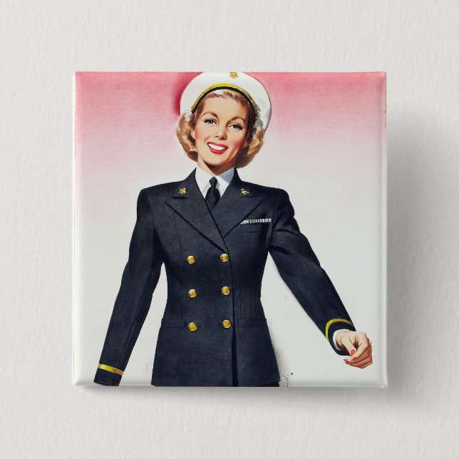 Vintage Einberufung des Button (Vorderseite)