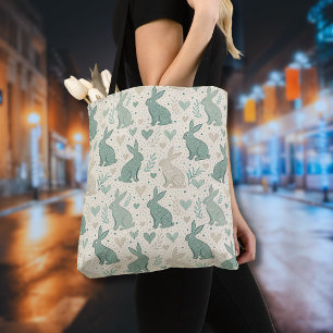 Vintage einfache Hasensilhouetten Herz Muster