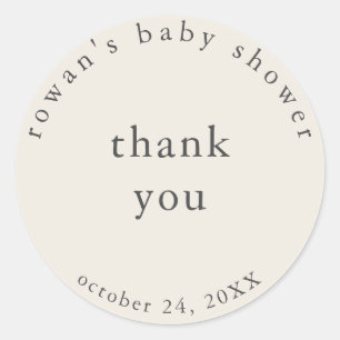 Vintage Einfacher Baby Shower Danke Aufkleber