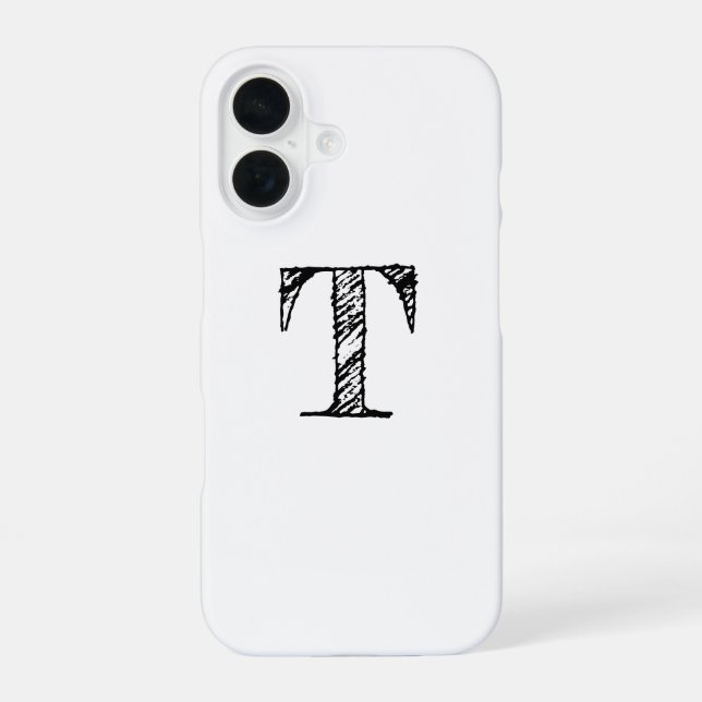 Vintage eingravierte Monogramm iPhone 16 Hülle (Rückseite)