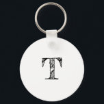 Vintage eingravierte Monogramm Schlüsselanhänger<br><div class="desc">Mit diesem wunderschön gravierten Monogramm-Design präsentiert sich zeitlose Eleganz</div>