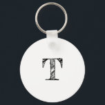 Vintage eingravierte Monogramm Schlüsselanhänger<br><div class="desc">Mit diesem wunderschön gravierten Monogramm-Design präsentiert sich zeitlose Eleganz</div>