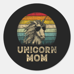 Vintage Einhorn-Mama Einhorn Liebhaber Mutter Mutt Runder Aufkleber