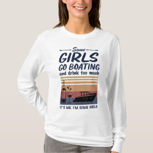 Vintage Einige Mädchen gehen Bootfahren und trinke T-Shirt