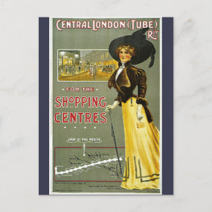 Vintage Einkaufszentren in London Travel Postkarte