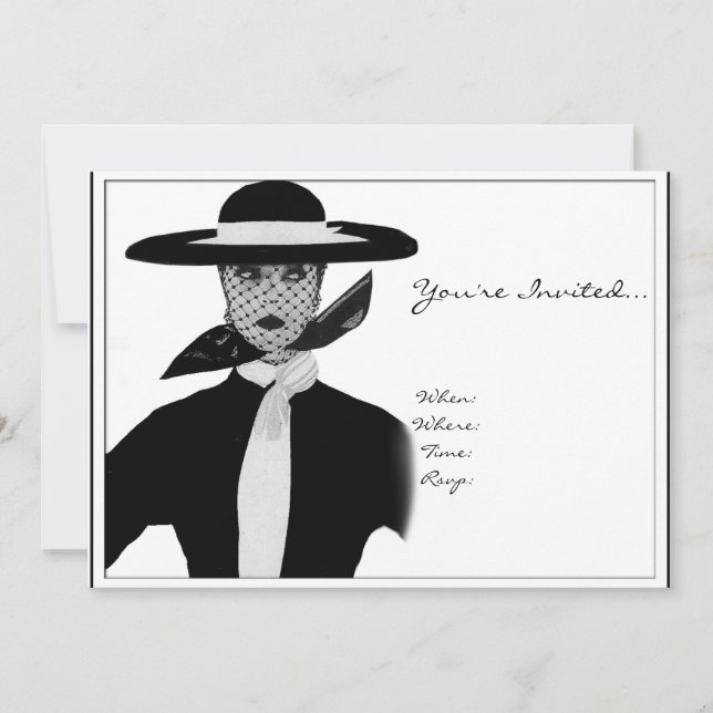 Vintage Einladung der Hohen Gesellschaft (Vorderseite)