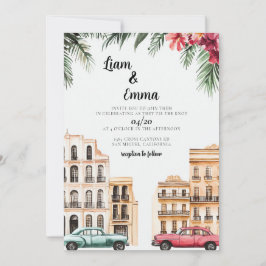 Vintage Einladung Kuba Havana zur Hochzeit