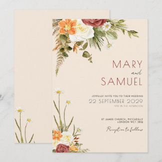 Vintage Einladung von Boho zur Rustikalen Hochzeit