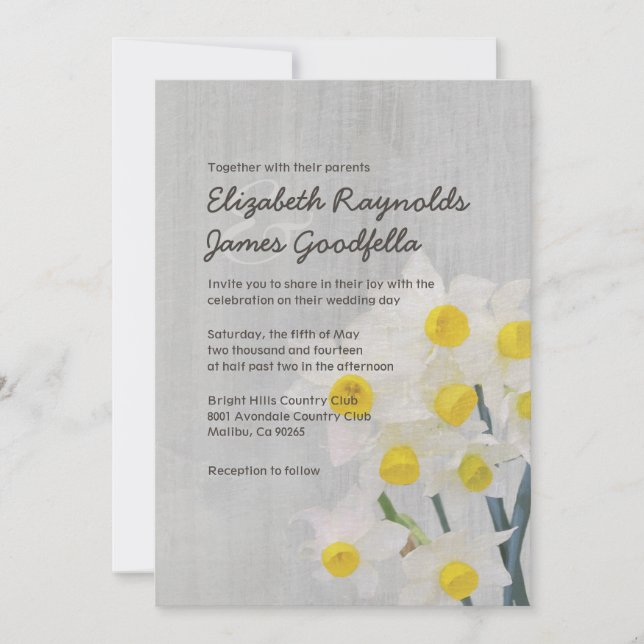 Vintage Einladung von Jonquil Hochzeit (Vorderseite)
