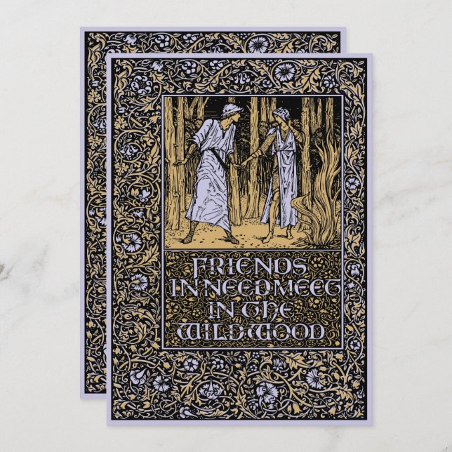 Vintage Einladung von Kelmscott Floral Wedding (Vorne/Hinten)