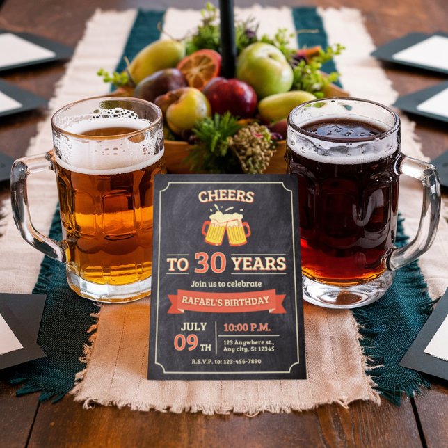 Vintage Einladung von Red Beige zum Geburtstag (Von Creator hochgeladen)