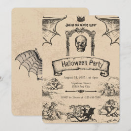 Vintage Einladung zu Halloween: Spooky Elegance