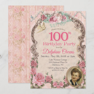 Vintage Einladung zum Geburtstag des 100. Jahrhund