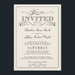 Vintage Einladung zur Hochzeit im Weißen Stil WT31<br><div class="desc">Das antike Pergament aus Elfenbein mit extravaganten Wirbel, Rollen und Viktorianischen Blumenmotiven aus dem 19. Jahrhundert. Elegante Schriftzeichen vermischt mit der Retro-alten Schrift im Letterpress-Look und der schlichten Rahmen im Posterstil. Ideal für traditionelle Hochzeiten oder romantische Hochzeiten im rustikalen Landgarten, aber mit einer trendigen Touch von elegantem Styling für die...</div>