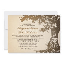 Vintage Einladung zur Hochzeit von Eichen